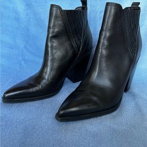 Marc Fisher black leather booties, size 8.5